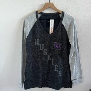 NWT Camp David Washington Huskies Heathered Gray Pullover Sweatshirt Medium